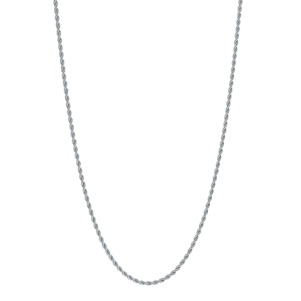 S.Steel Polished 2mm Rope Necklace