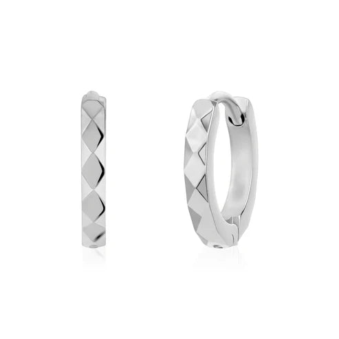 SLIM DIAMOND CUT HUGGIES EARRINGS