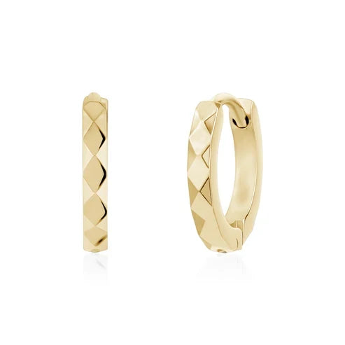 SLIM DIAMOND CUT HUGGIES EARRINGS