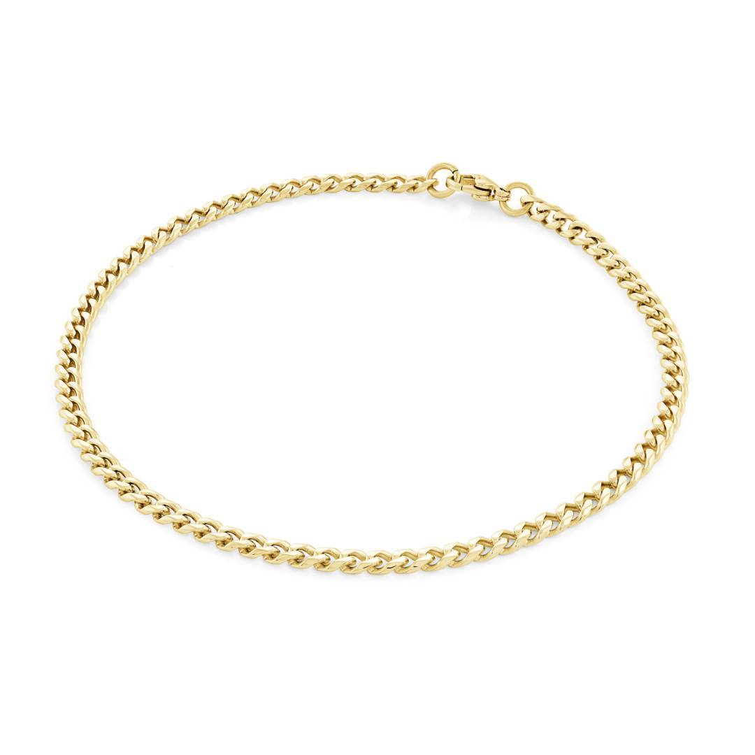 S.Steel Polished 3.3mm Curb Bracelet
