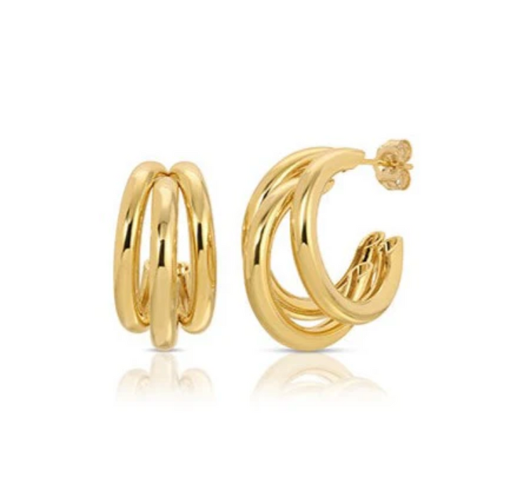 Lil Bia Gold Triple Hoops