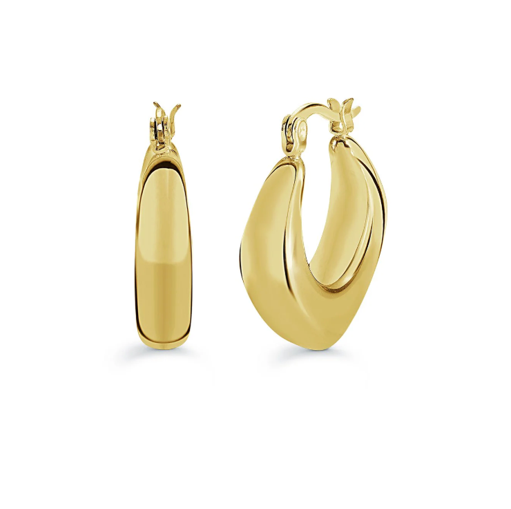 S.Steel 22mm Offset Earrings