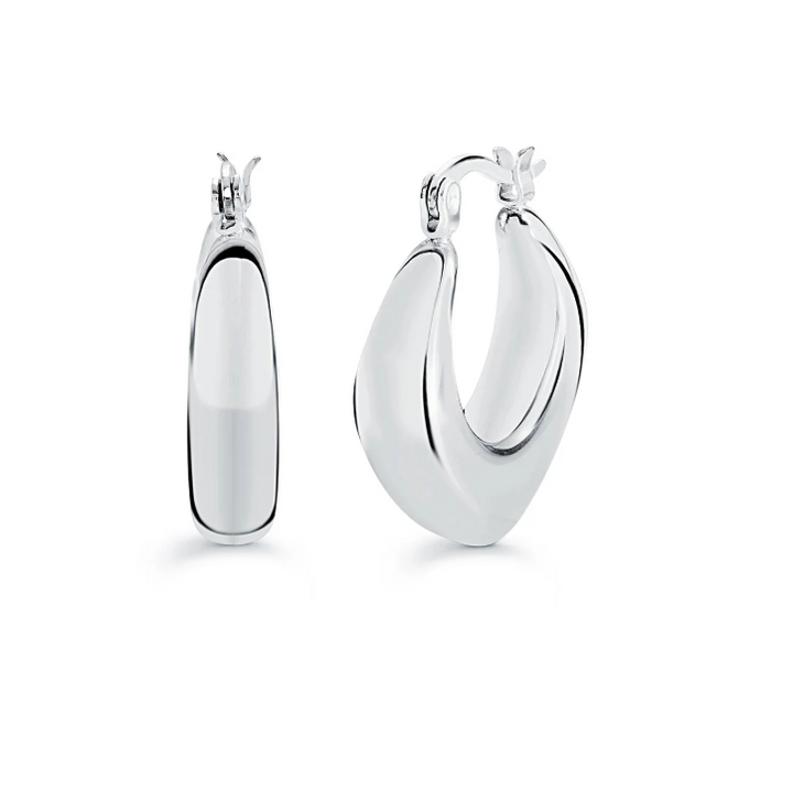 S.Steel 22mm Offset Earrings