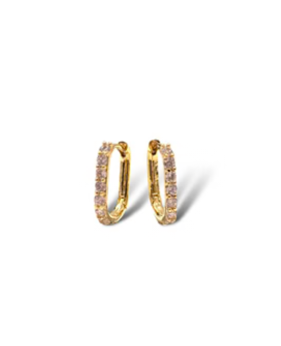Gemma oval huggie earring