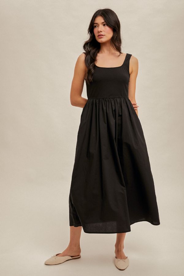 Scoop Neck Midi Dress
