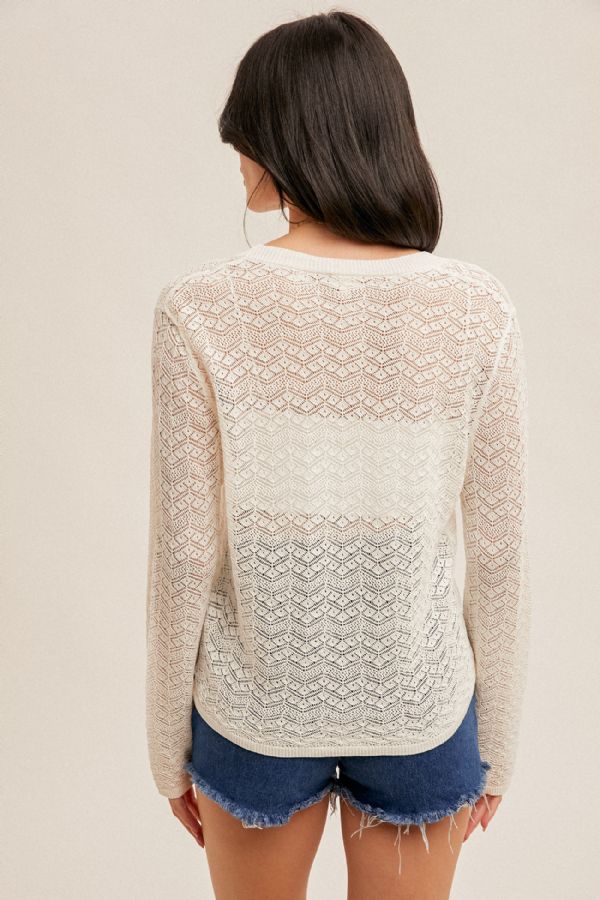 Pointelle Knit Cardigan