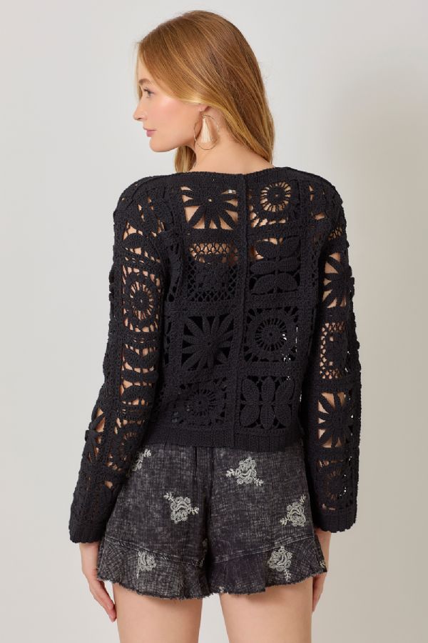 Crochet Button Up Cardigan