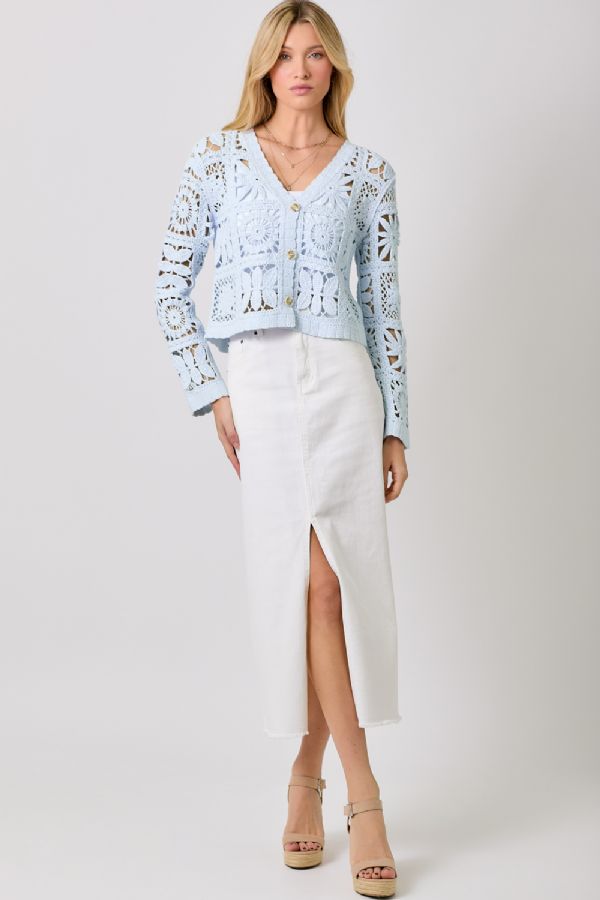 Crochet Button Up Cardigan