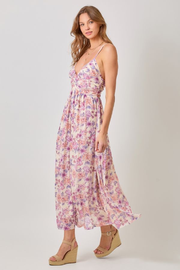Criss Cross Back Mesh Dress