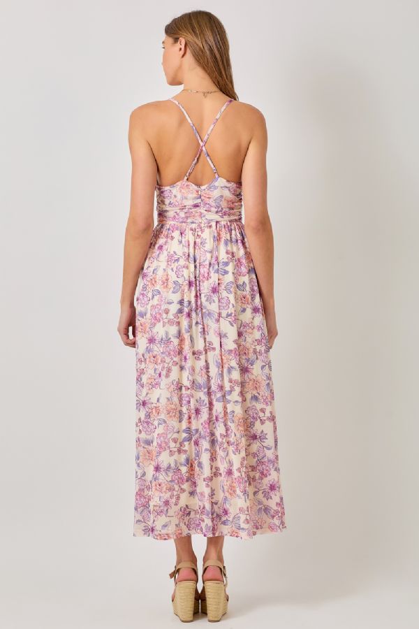 Criss Cross Back Mesh Dress