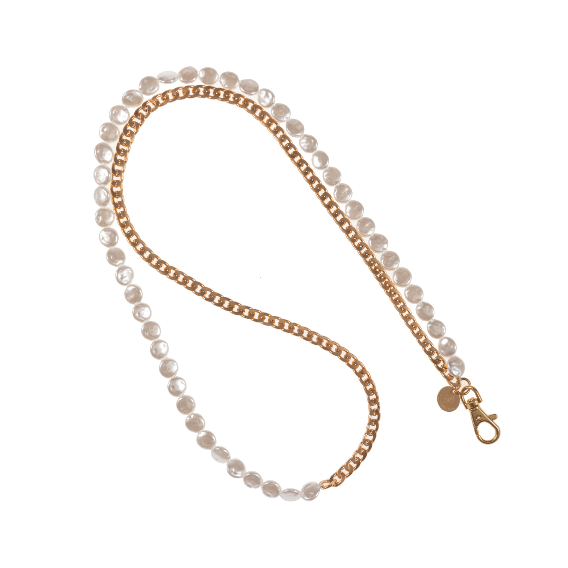 Matte Gold & Pearl Crossbody Chain
