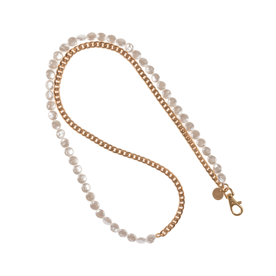Matte Gold & Pearl Crossbody Chain