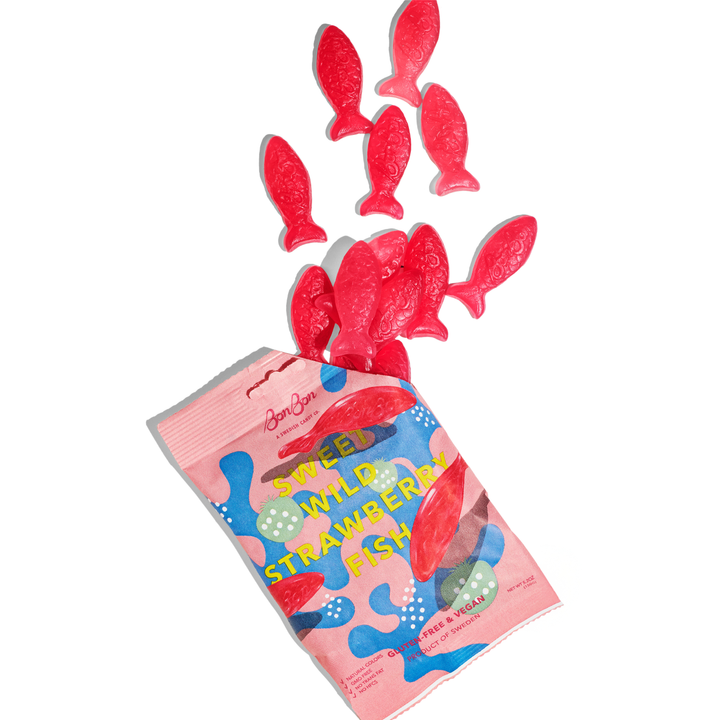 Sweet Wild Strawberry Fish - Swedish Candy 5.2oz