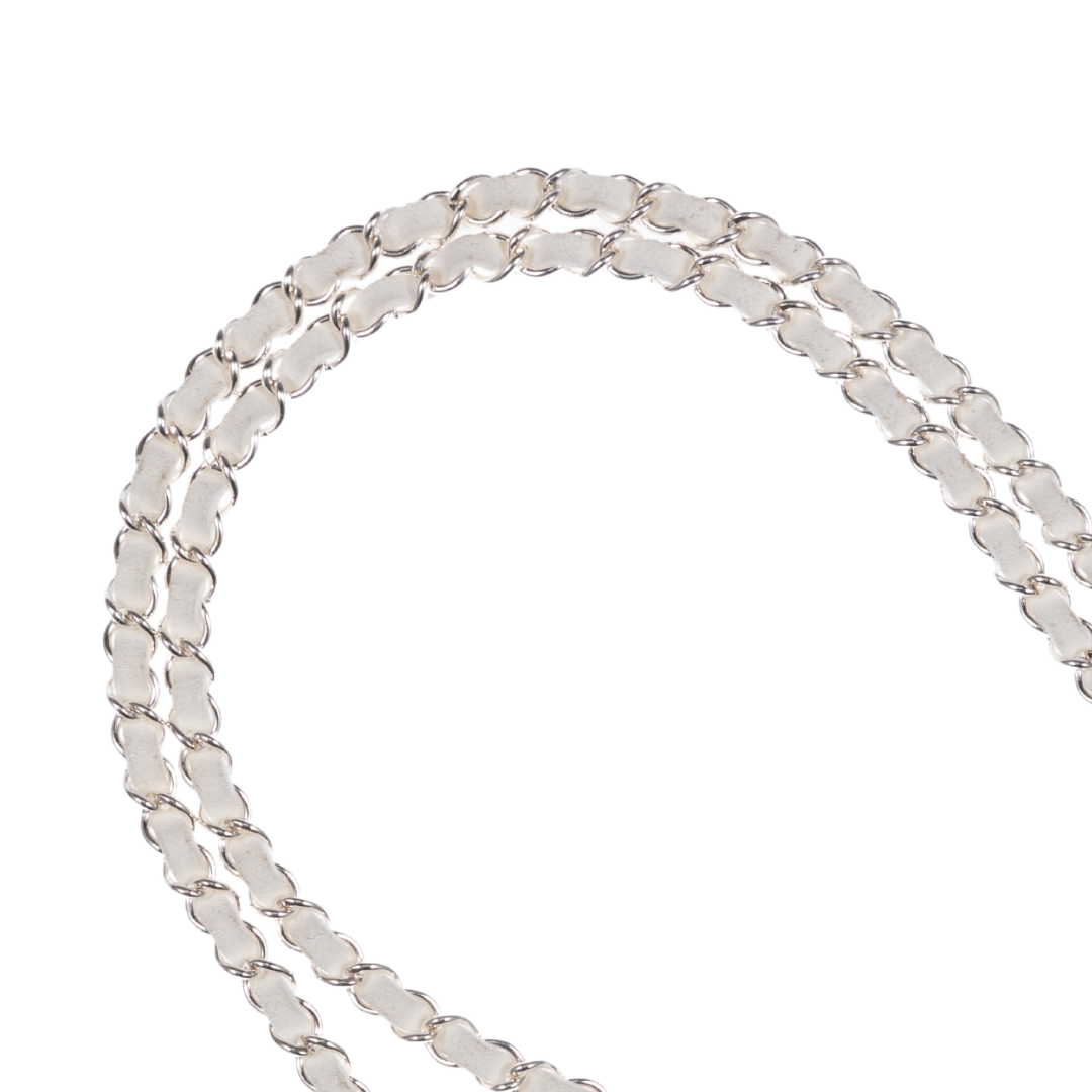 Summer White Silver Crossbody Phone Chain