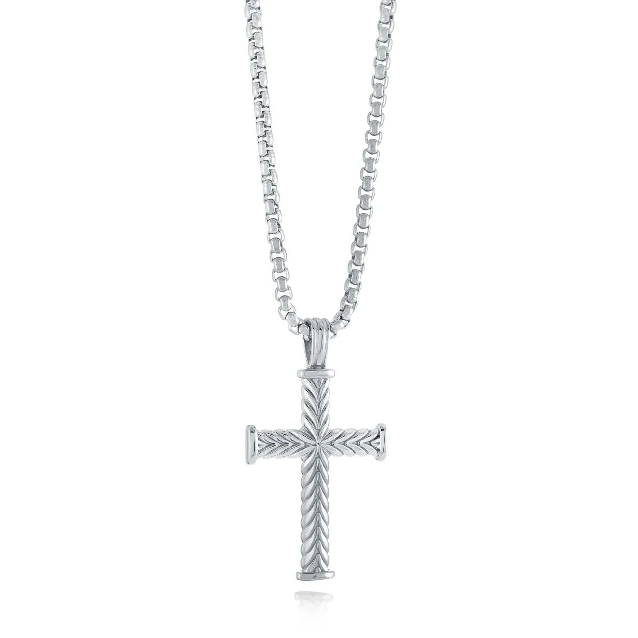S.STEEL POLISHED WAVE-CROSS 22"