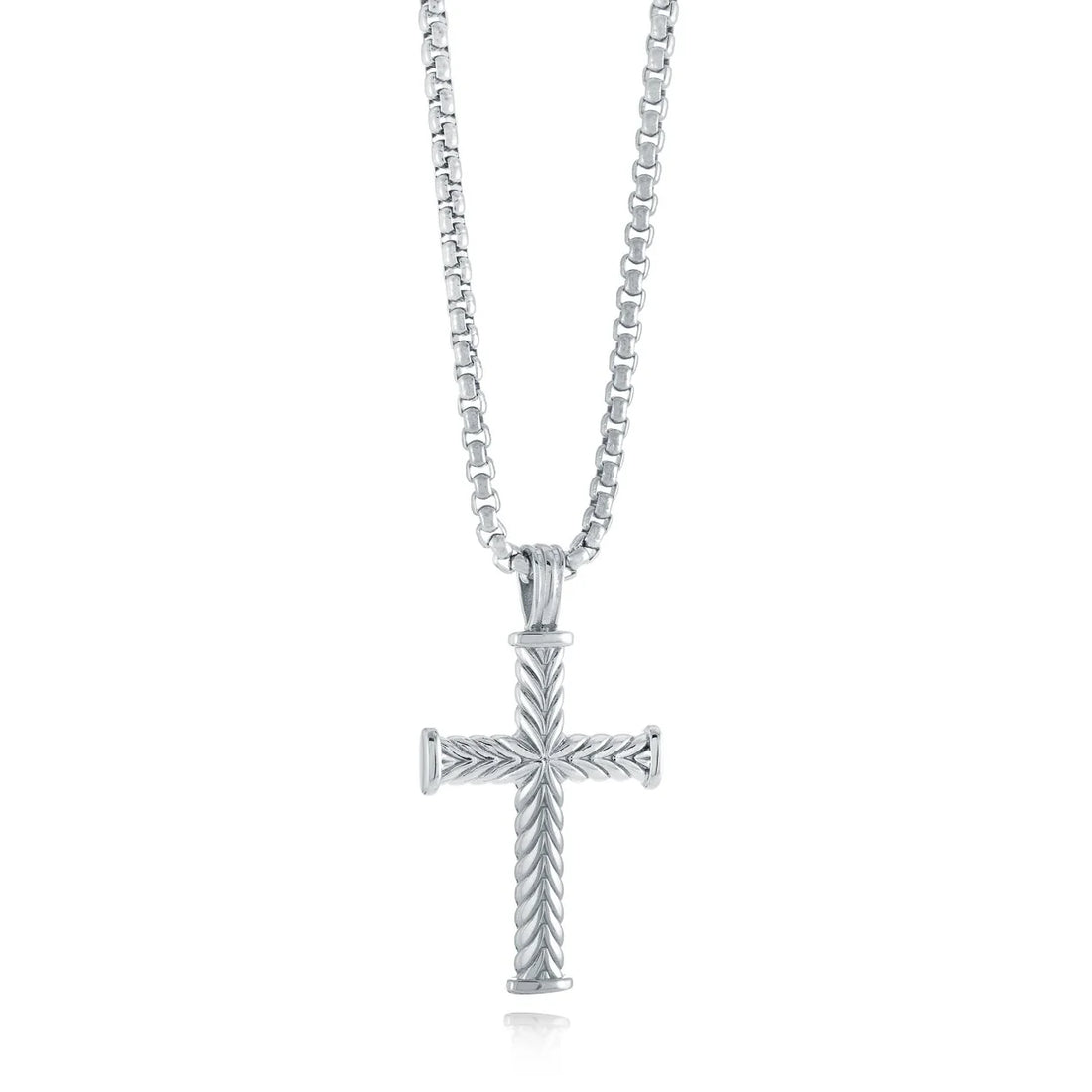 S.STEEL POLISHED WAVE-CROSS 22"