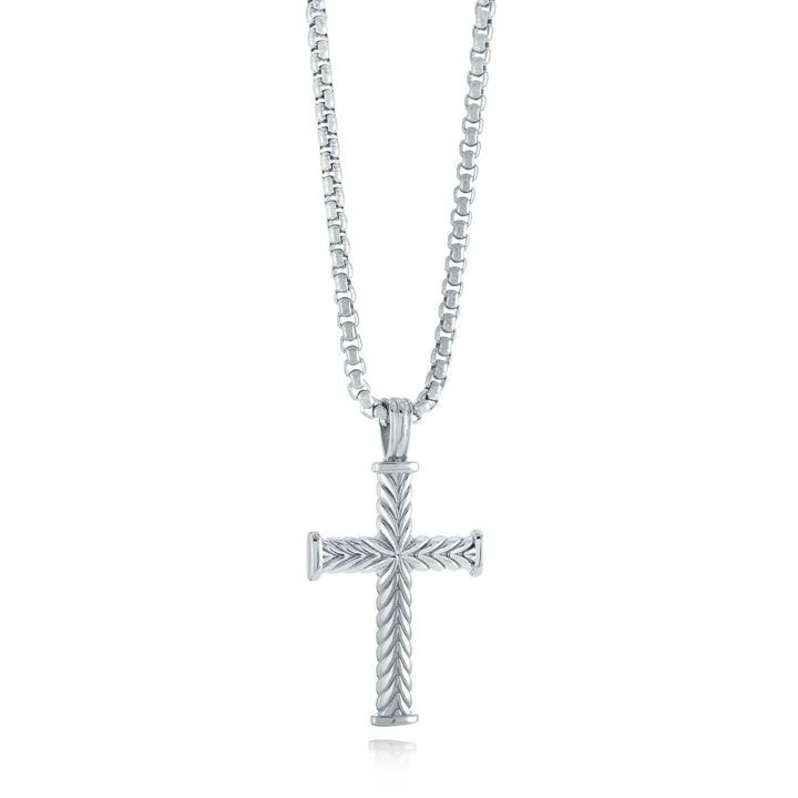 S.STEEL POLISHED WAVE-CROSS 22"