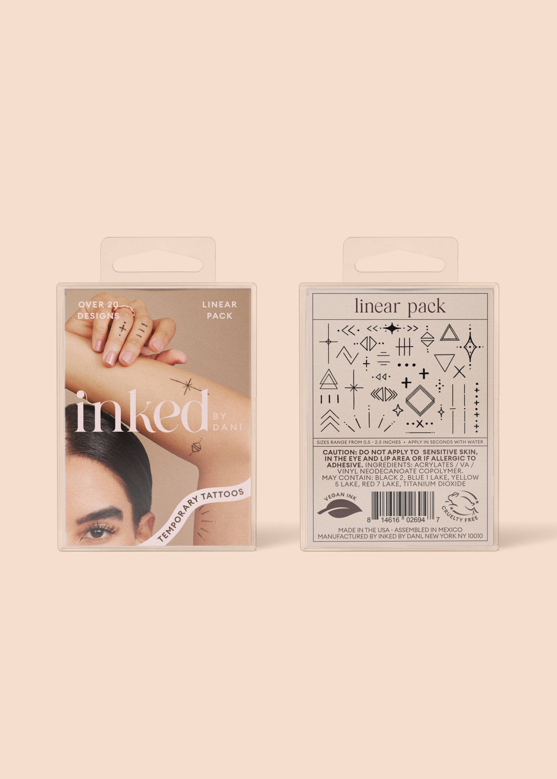 Linear Temporary Tattoo Pack