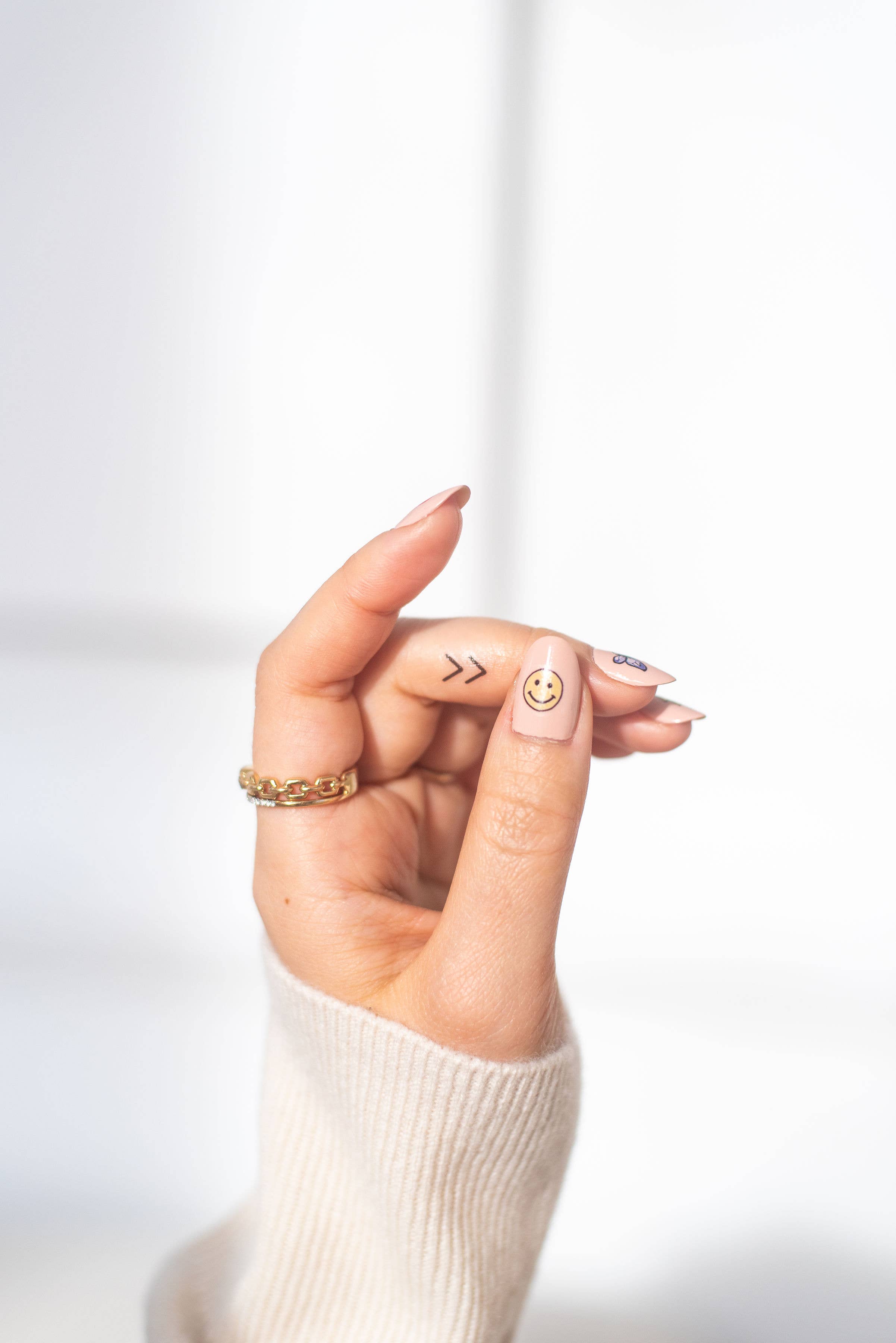 Color Nail Art Temporary Tattoo Pack