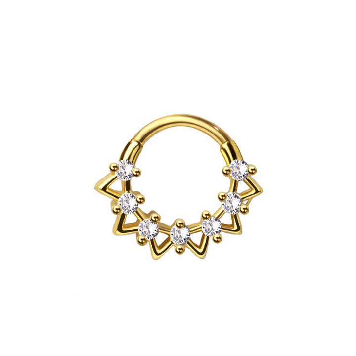 316L SURGICAL STEEL MULTI CZ HOLLOW HEART SEPTUM