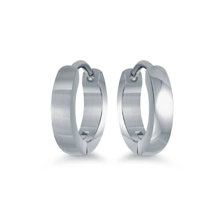 S.STEEL POLISHED 10MM-MINI-HUGGIE EARRINGS