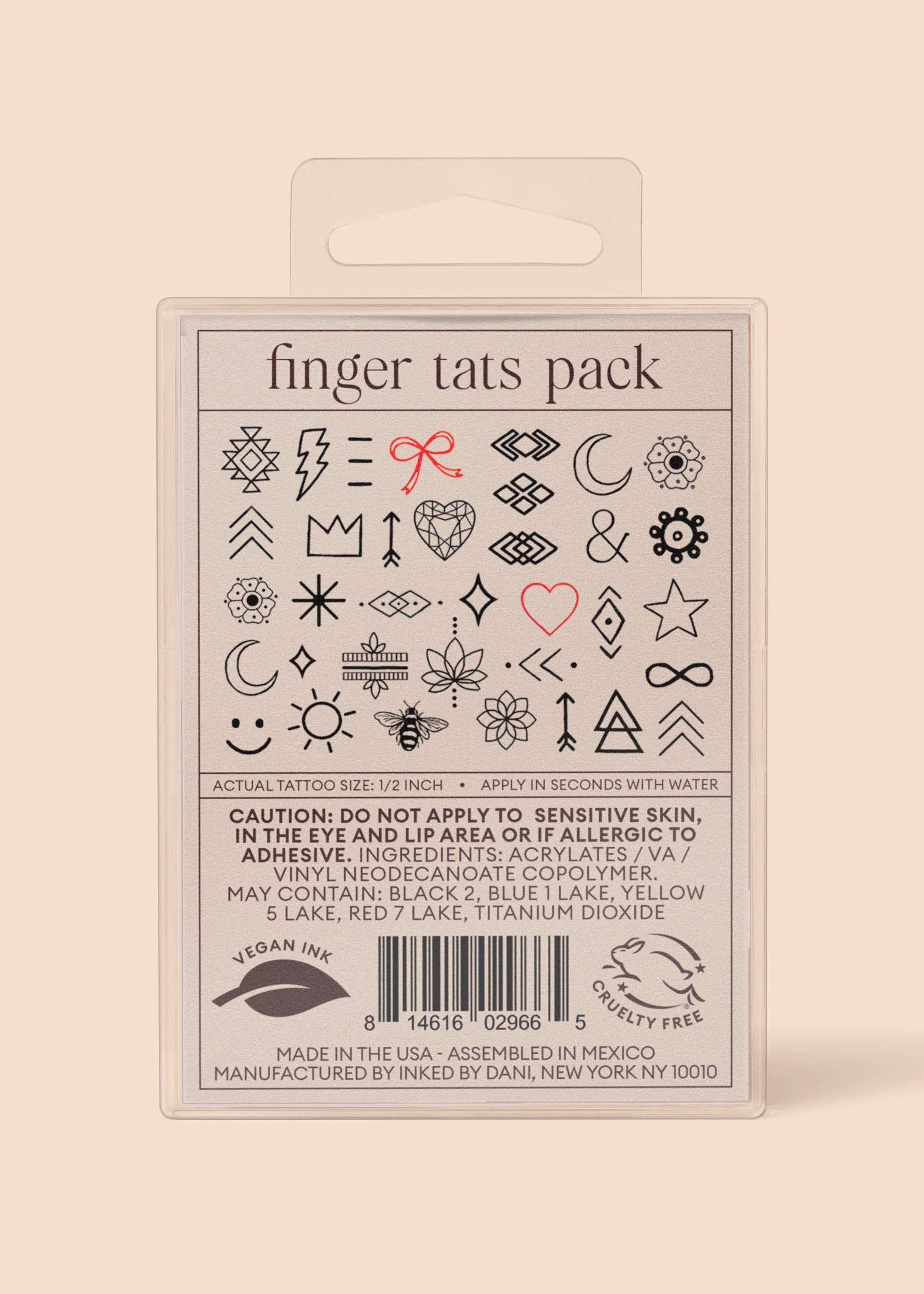 Finger Tats Temporary Tattoo Pack