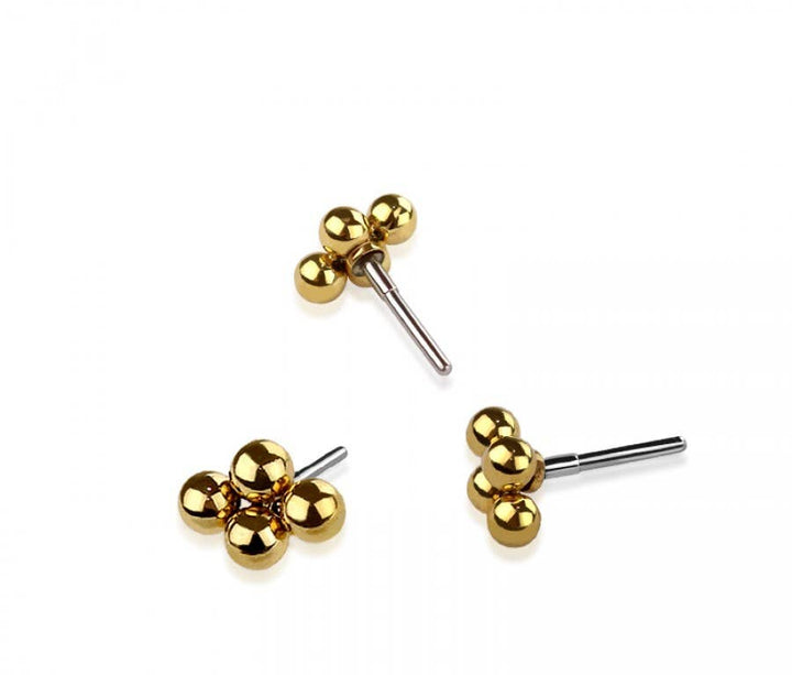 QUAD MICRO BEAD HEAD 316L SURGICAL STEEL THREADLESS PUSH IN