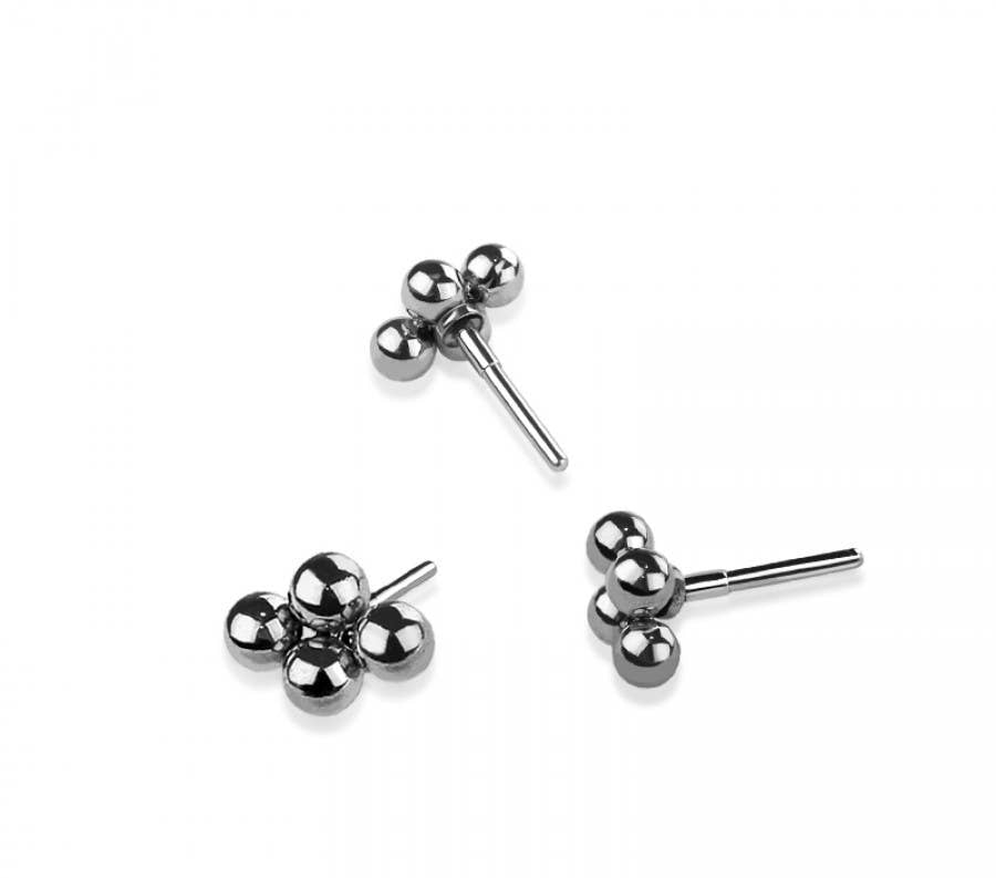 QUAD MICRO BEAD HEAD 316L SURGICAL STEEL THREADLESS PUSH IN