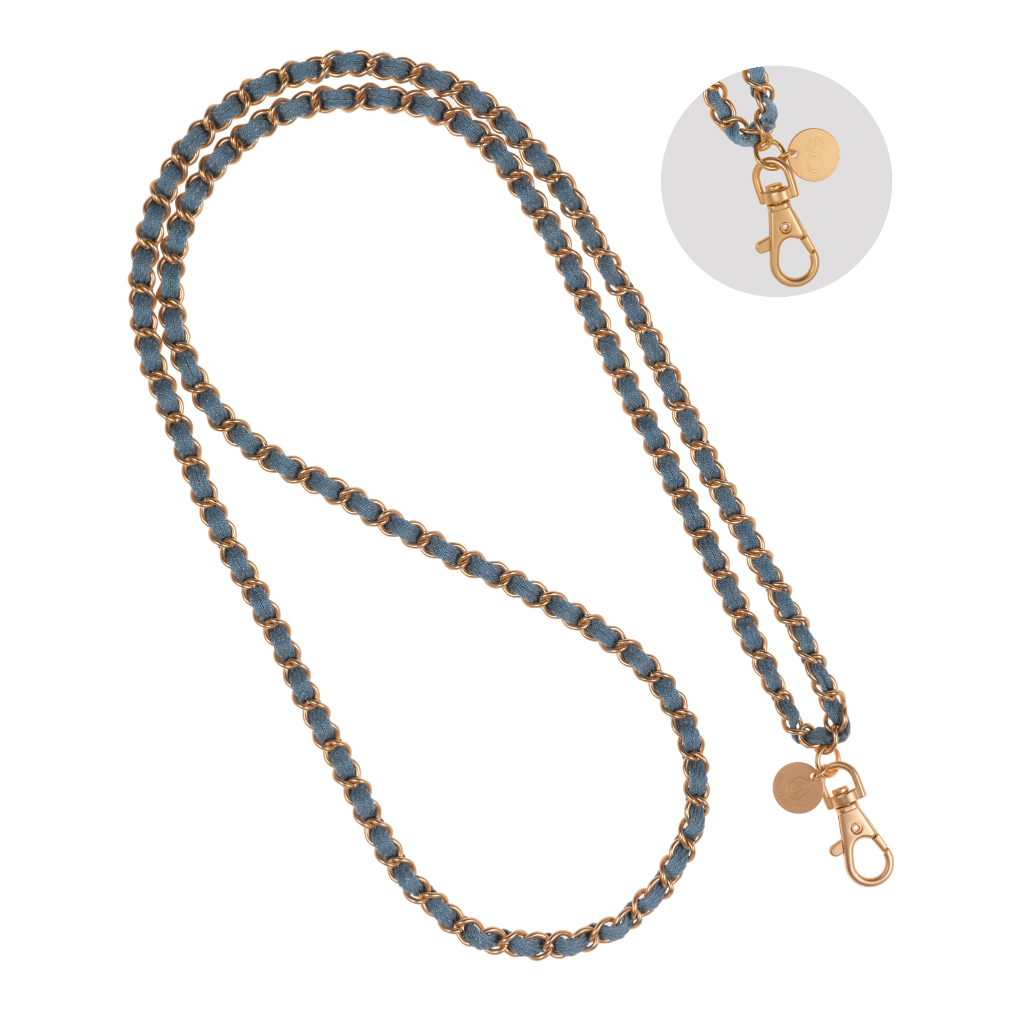 Denim Dream x Rose Gold Crossbody Phone Chain