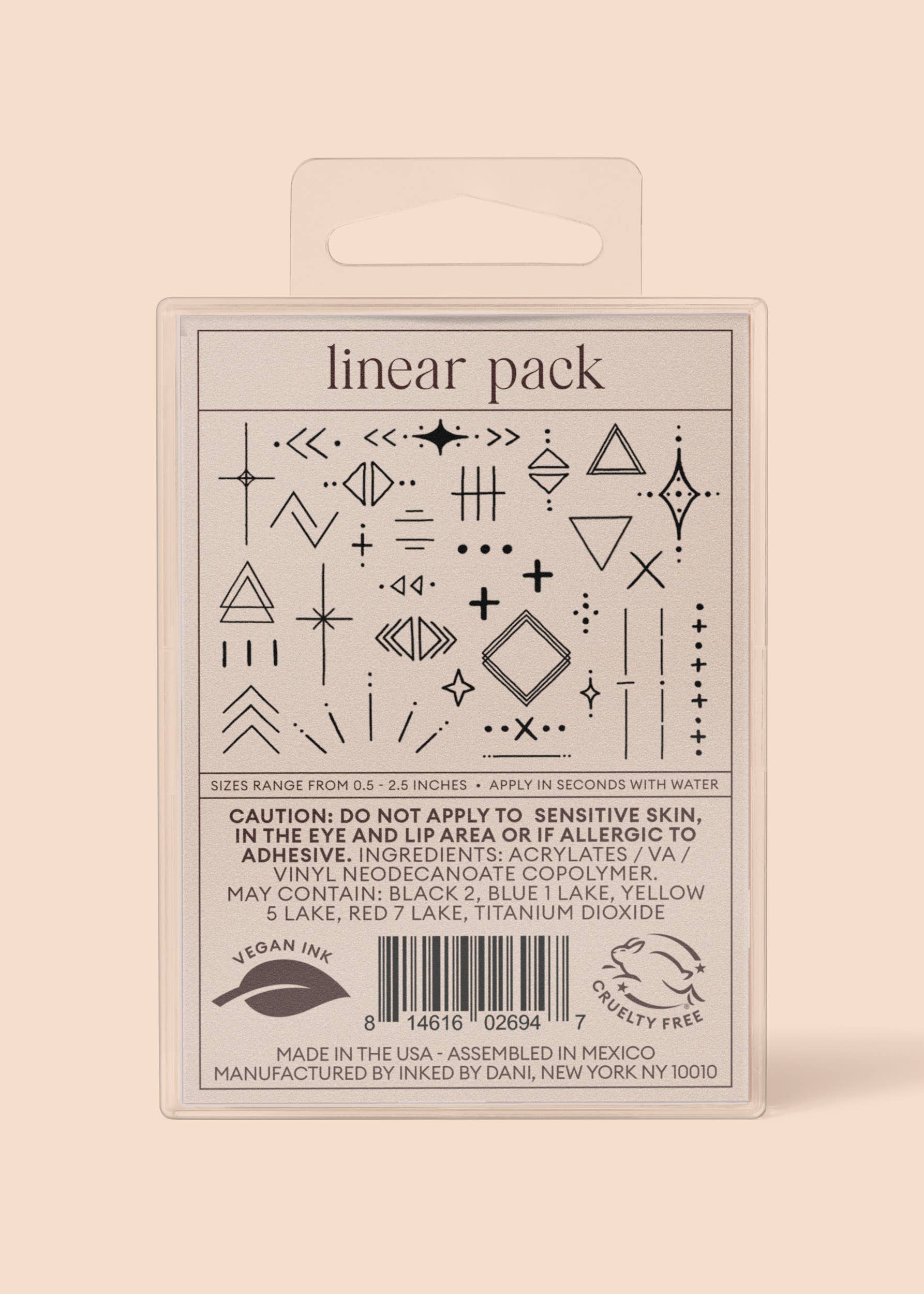 Linear Temporary Tattoo Pack