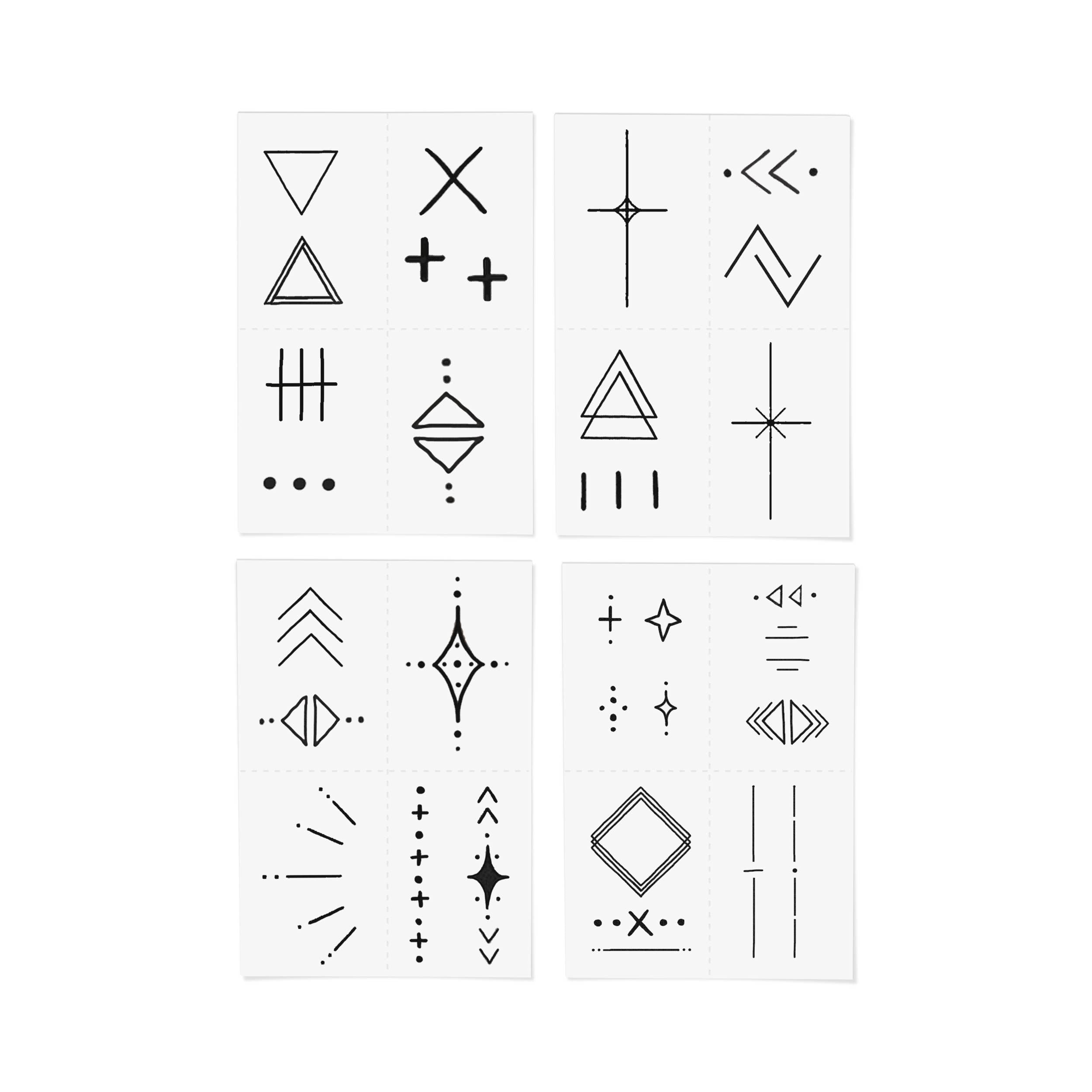 Linear Temporary Tattoo Pack