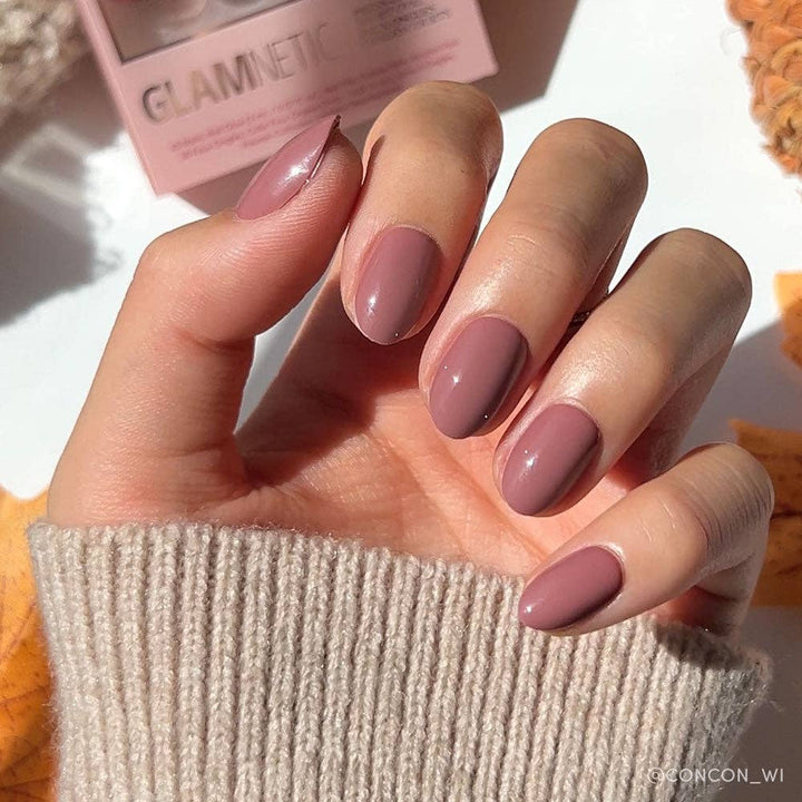 Fall Mauve Press-On Nails | Short Oval