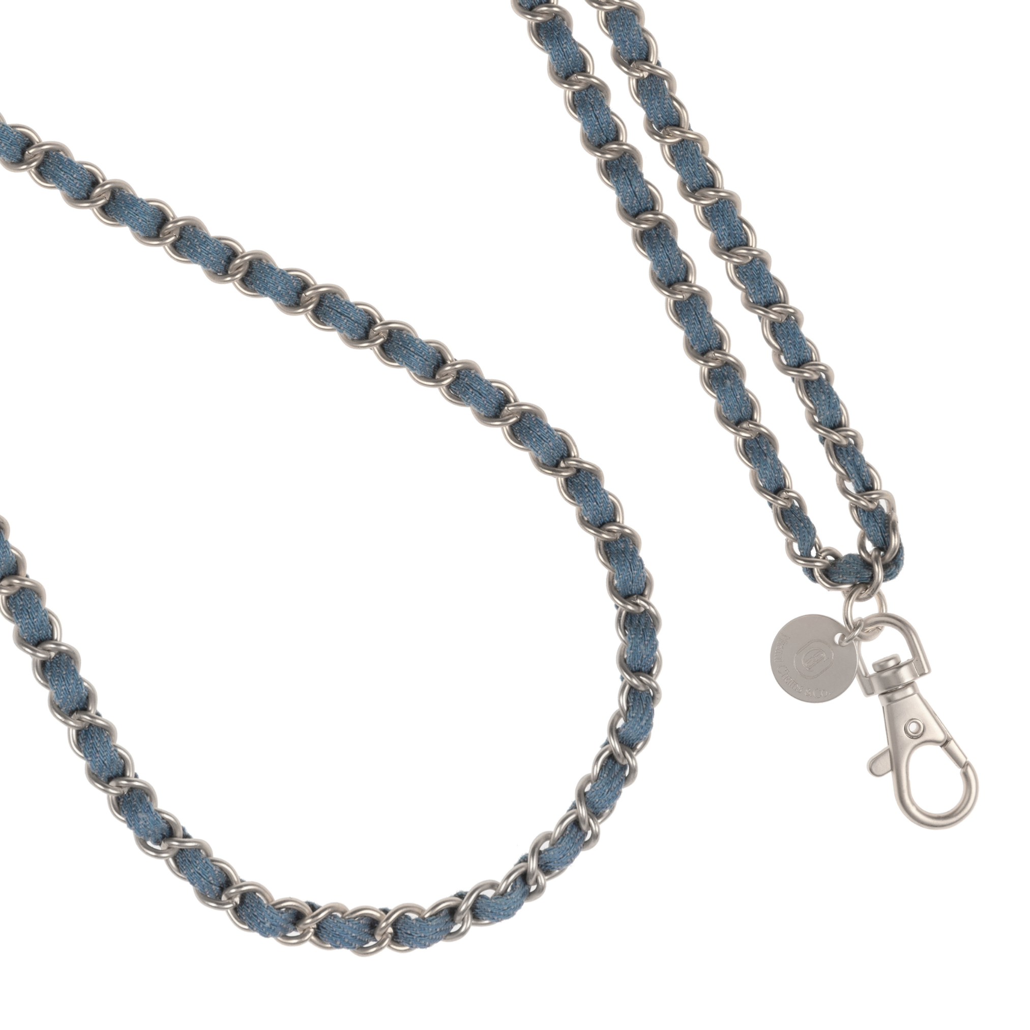 Denim Dream x Matte Silver Crossbody Phone Chain