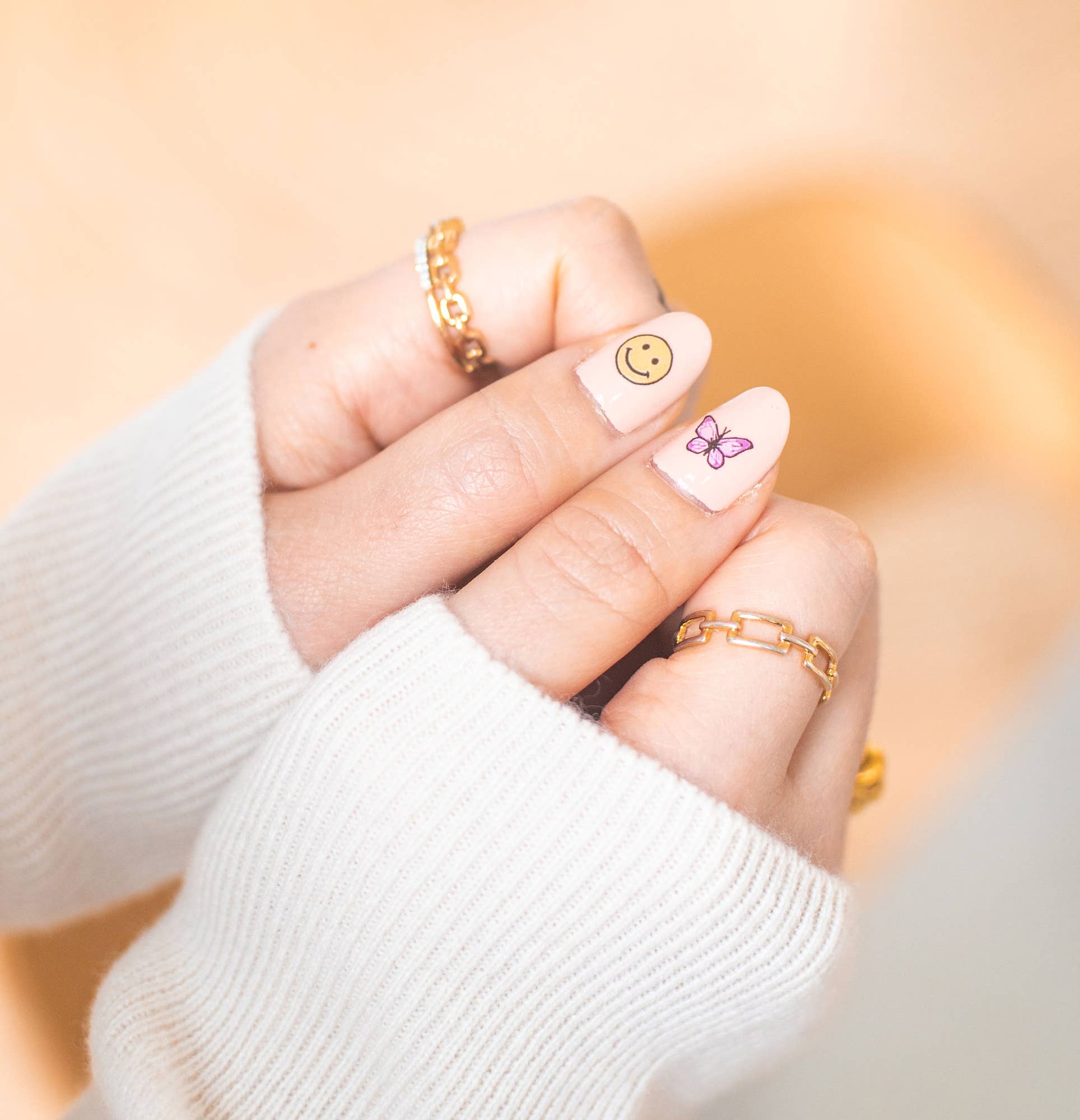 Color Nail Art Temporary Tattoo Pack