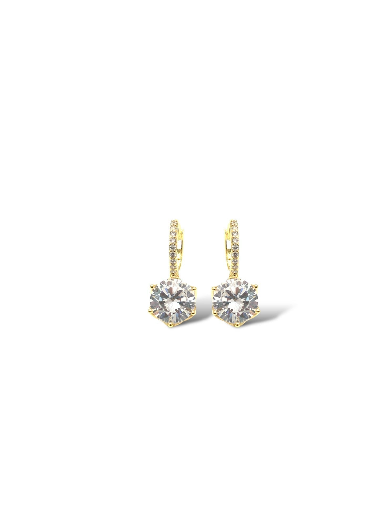 Aria 1.5ct Huggie Earrings | Gold/Clear