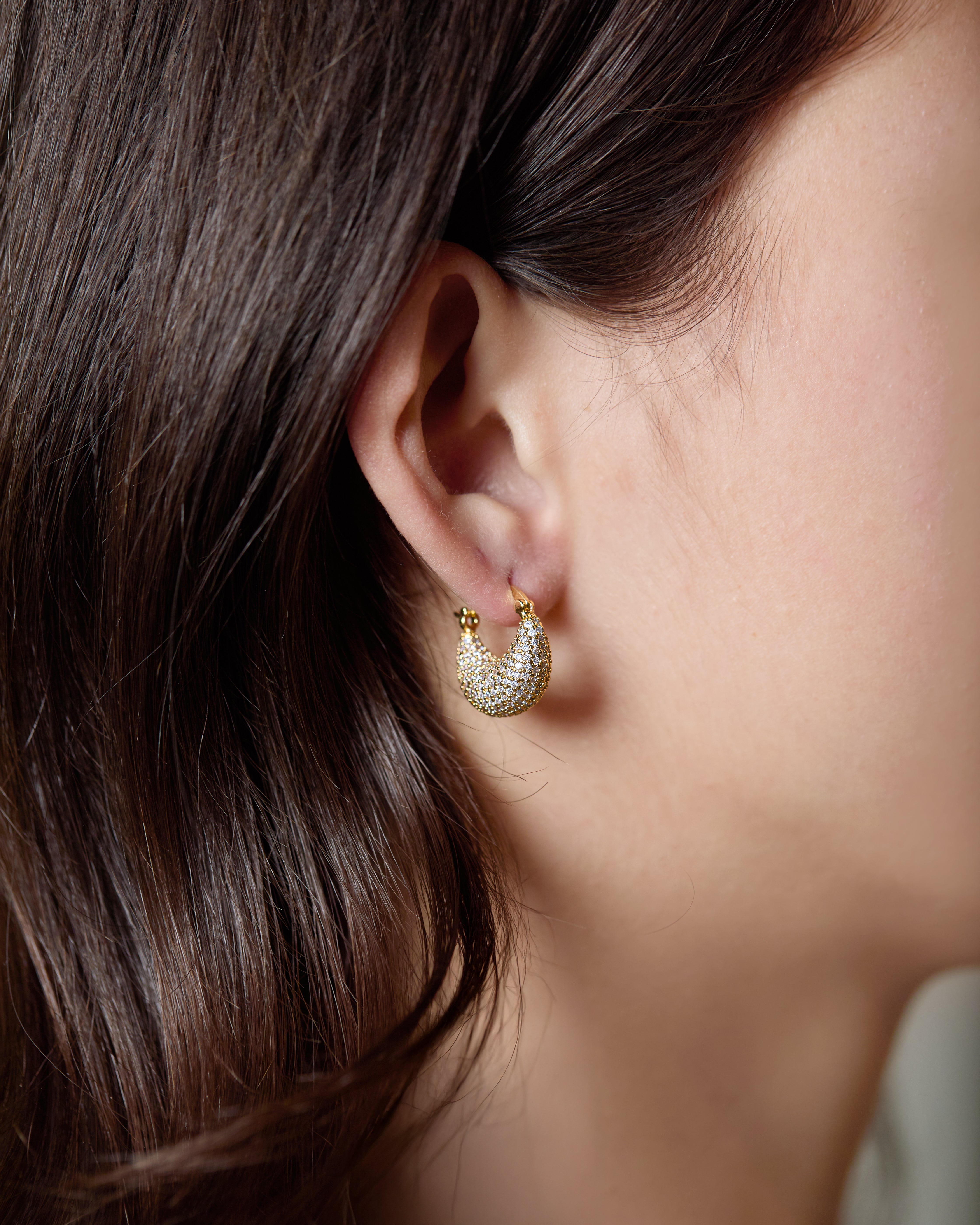 Selene crescent hoop earring