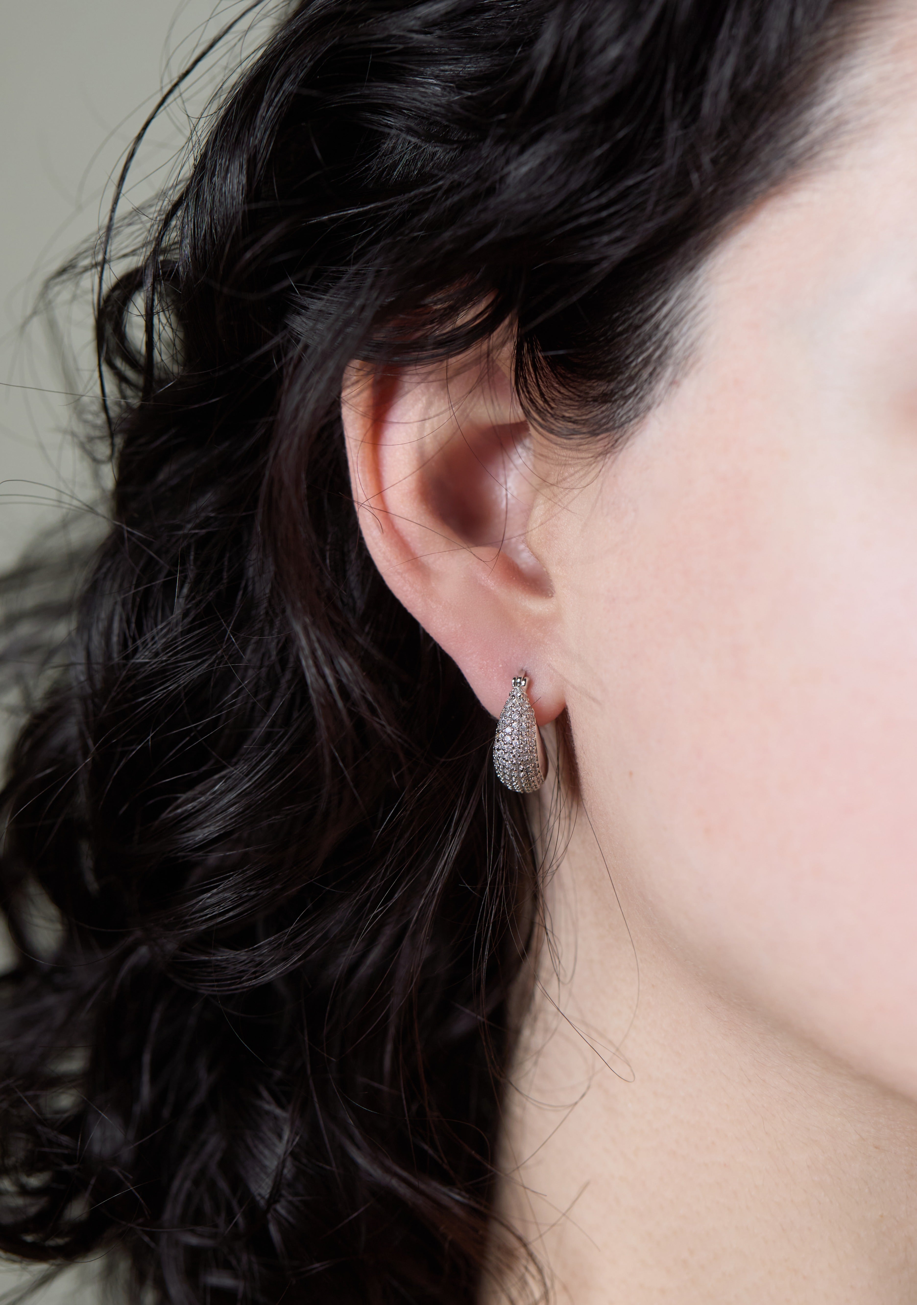 Selene crescent hoop earring