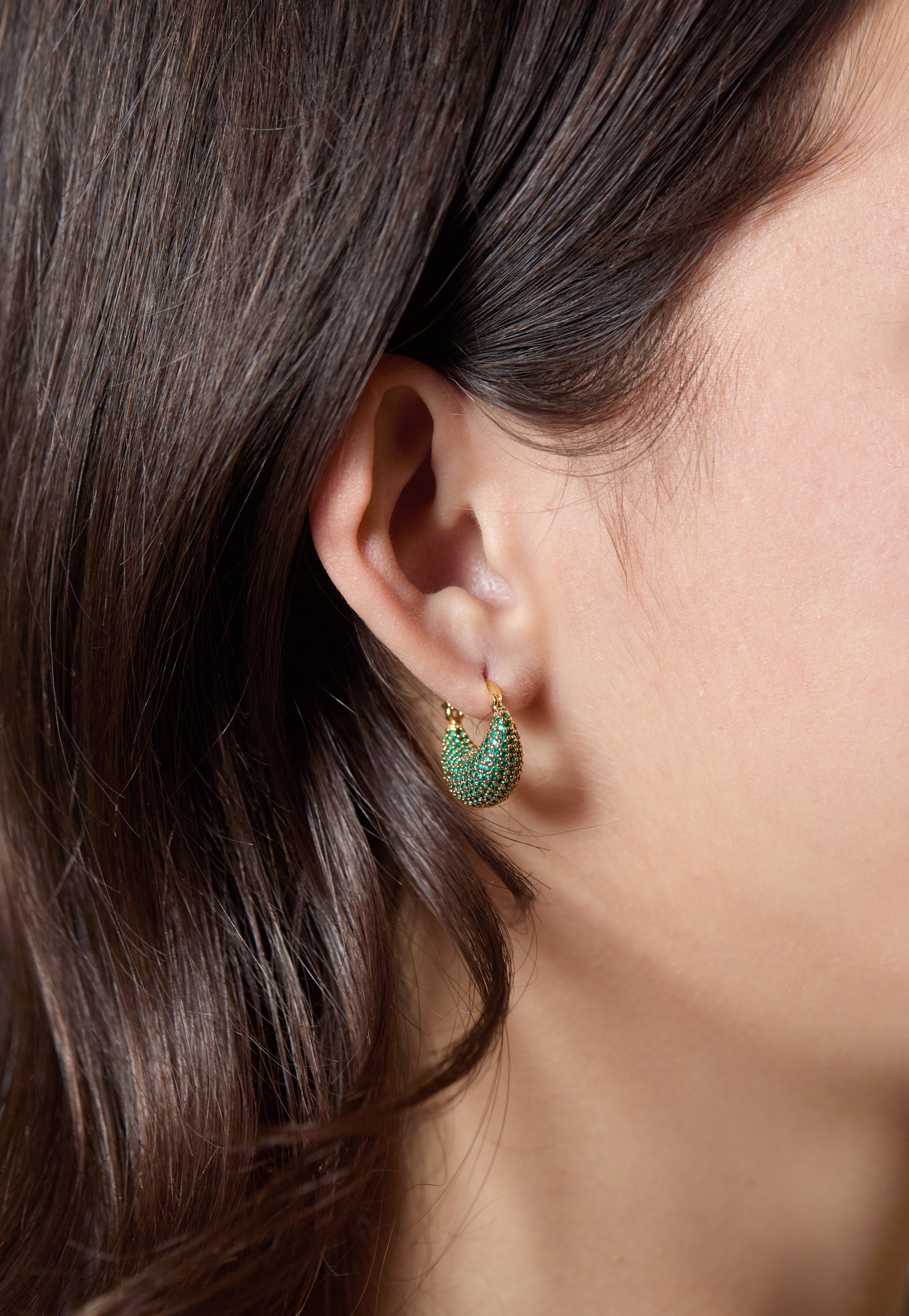 Selene crescent hoop earring