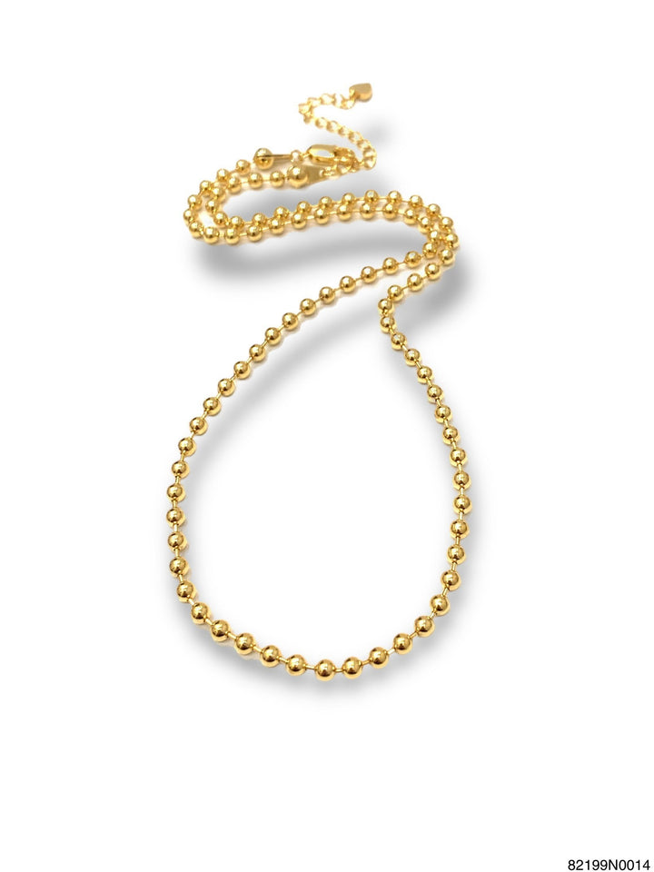 Zoey multi faced ball chain short necklace Gold