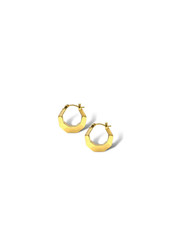 Olivia artisan faceted huggie earring