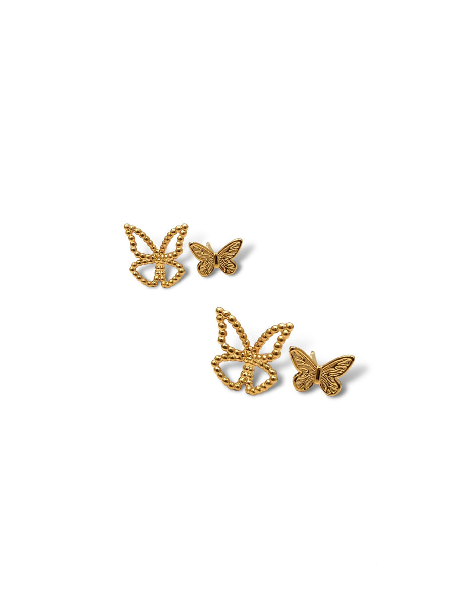Sofia double butterfly stud set earring