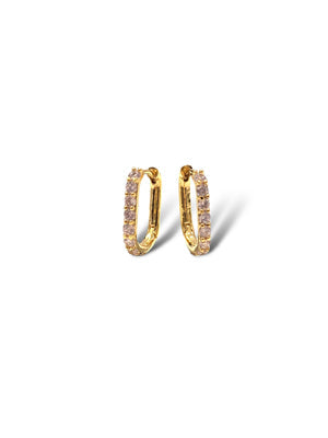 Gemma oval huggie earring