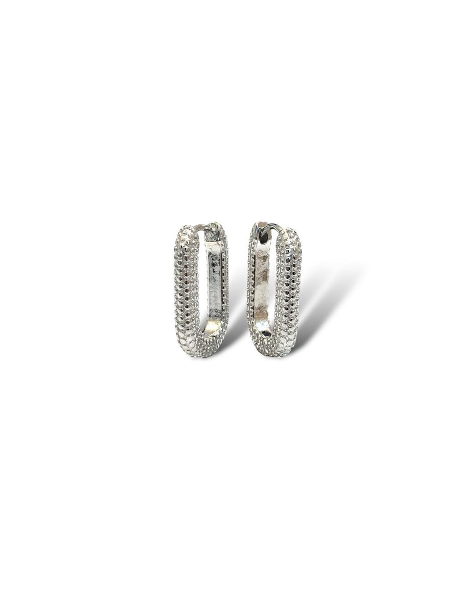 Taylor textured oval hoop earring
