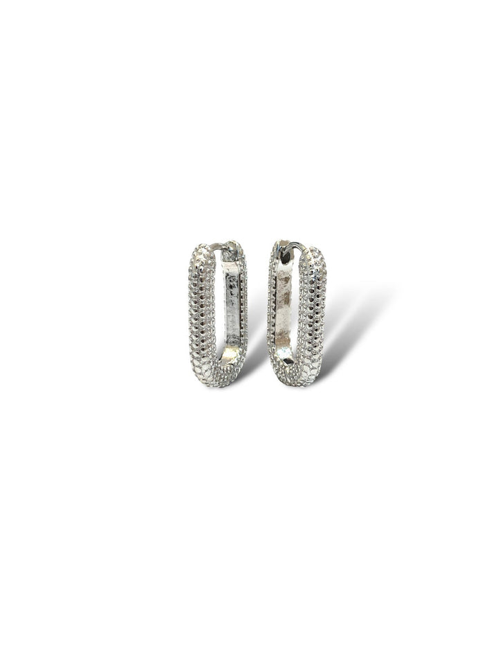 Taylor textured oval hoop earring