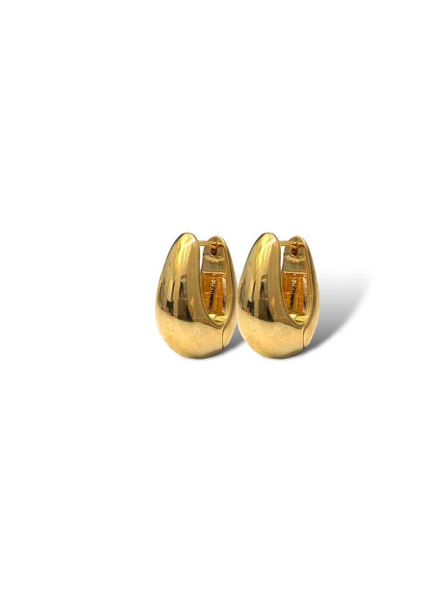 Madison pear huggie earring