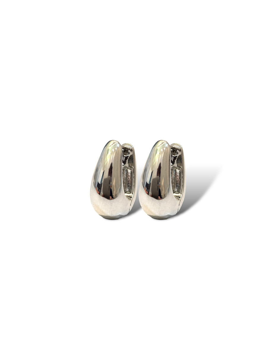 Madison pear huggie earring