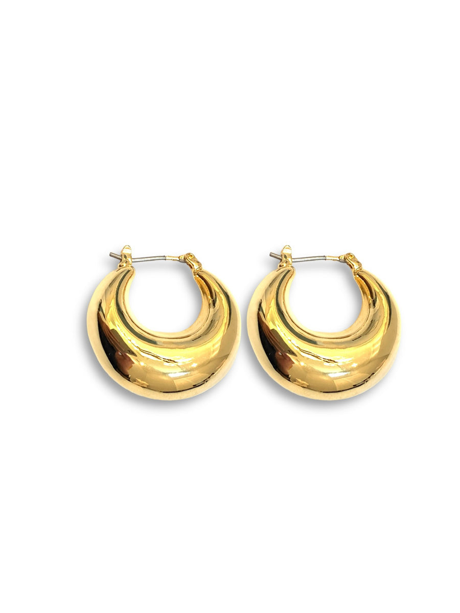 Chloe chunky moon huggie earring