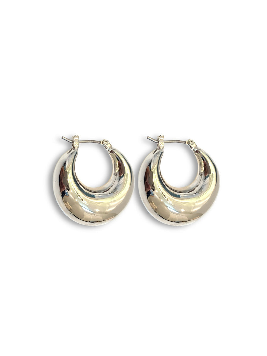 Chloe chunky moon huggie earring