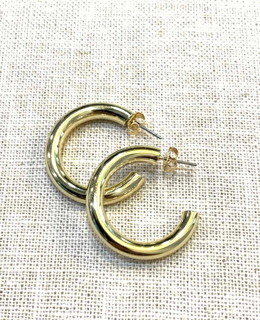 Olivia high polish hollow hoop 1 1/8" diameter