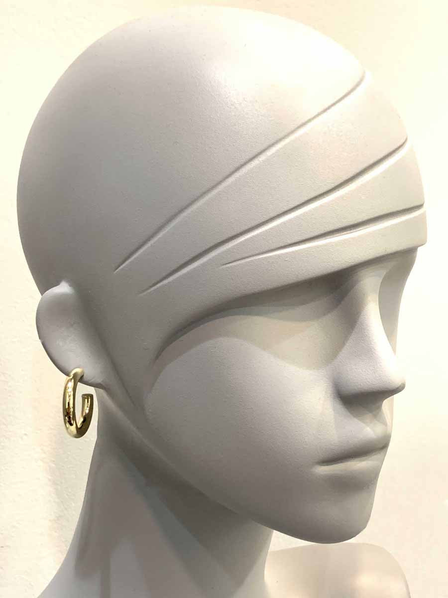 Olivia high polish hollow hoop 1 1/8" diameter